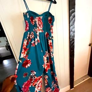 Floral jumper romper. Size M.